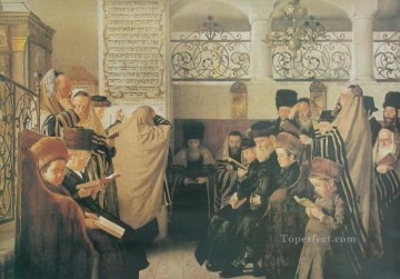 Día de la Expiación Isidor Kaufmann Judío húngaro Pinturas al óleo
